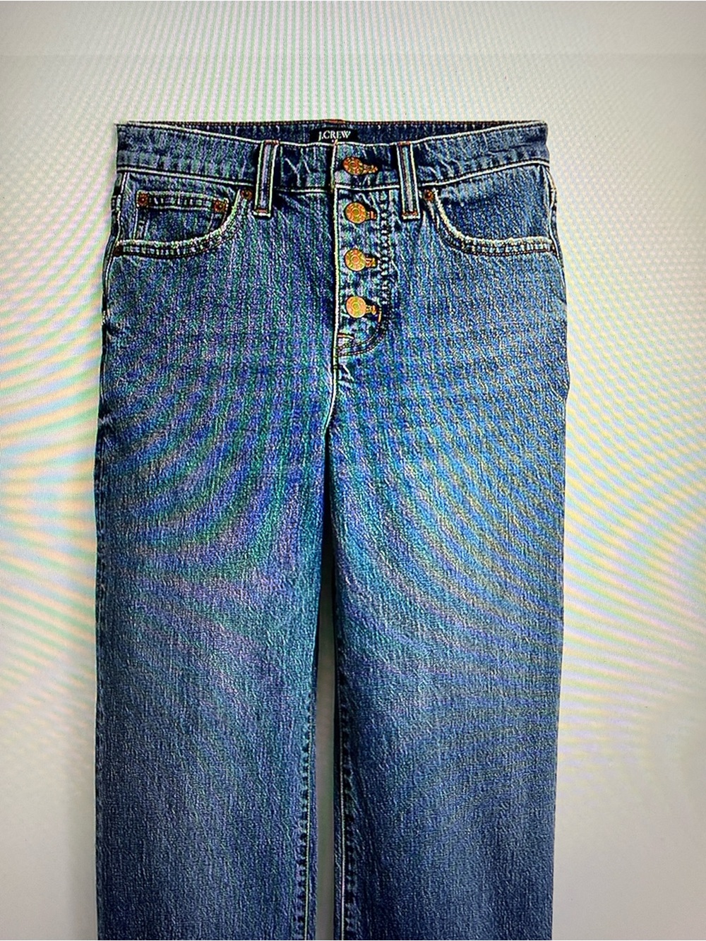 J. Crew Medium Blue Button-Fly Straight Jeans